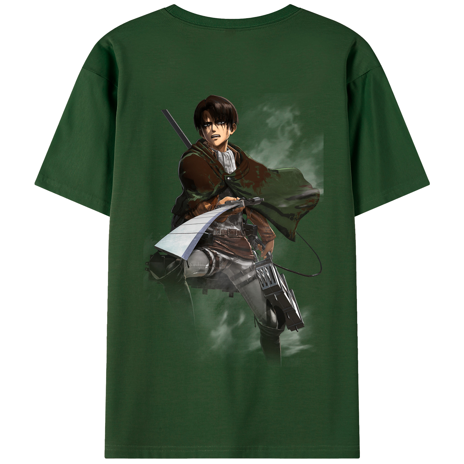 （画像用） 進撃の巨人 リヴァイ·アッカーマン Attack on Titan Levi Ackerman 綿100％半袖Tシャツ（背面プリント）